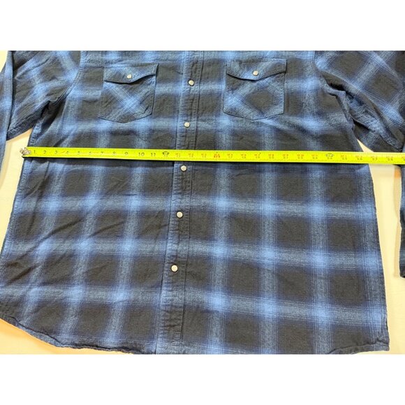 Schmidt Blue & Black Plaid Long Sleeve Button-Up Shirt Size 2XL (bin KK133) - Picture 6 of 8